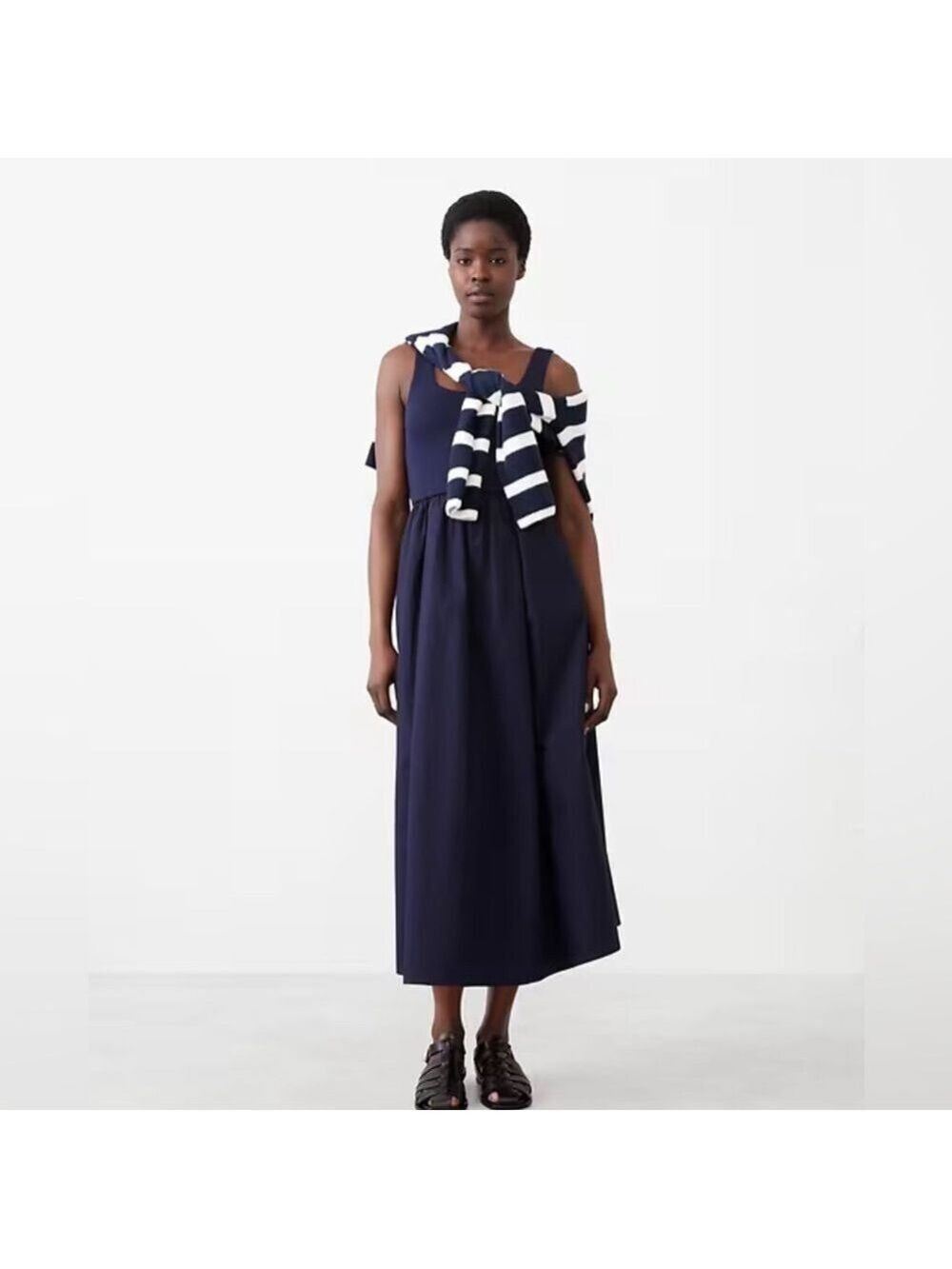 Banana Republic Tank Mixed Media Quiet Luxury Old Money Minimalist midi Dress